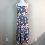 Hiatus Dress Womens XL Blue Pink Floral Midi Strappy Open Back Casual Summer Photo 1
