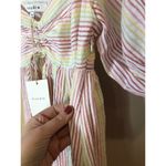 Boutique Moodie Rainbow Pinstripe Maxi Tiered Dress Feminine Preppy Size Medium Photo 5