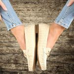 Truffles cream colored faux croc style slip on loafers! Ntn Gold Size 7 Photo 2