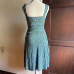 Free People Y2K Vintage | Blue and Green V Neck Fit and Flare Dress Extra Small Photo 1