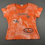 Vtg Auburn Tigers Shirt Womens Large NCAA College Football University '56 Spirit Orange Photo 0