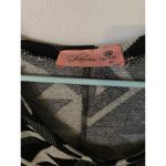 Glamour Farm Boutique Poncho Tribal Print XL Black And White With Fringe Photo 2