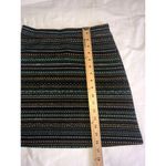 H&M Size XS Skirt Knit Skater Black Multi Color Tribal Print Short Stretch Photo 5