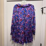 Free People  Mini Dress Floral Print Long Sleeve Tunic Casual Bohemian Medium Photo 4