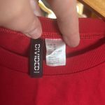 H&M Divided  Red Long Sleeve 100% Cotton Tee with Stripe Size Medium Photo 4