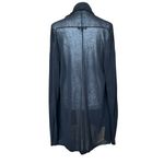 Babaton  Cardigan Size Medium Black Linen Blend Lightweight Open Front Minimalist Photo 4