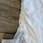 Time And Tru White Ruffle Scrunch Side Tie Tank Blouse Top Embroidered Photo 4