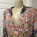 Phool Womens Floral Paisley Print Pleated Top Size 2X Boho Patchwork Y Neck Photo 7