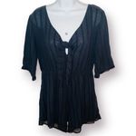 Cotton On  Navy Blue Eyelet Tie Front Romper Crochet Lace Trim S Photo 0