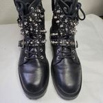 ZARA  Leather Black Ankle Boots with Silver Studs Size EU 40 Photo 9