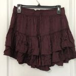 Aerie New Sweet N Silky Maroon Drawstring Mini Skirt Size Medium - Chic & Comfy Photo 8
