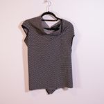 Roland Mouret Black White Geometrical Print Pattern Cowl Neck Stretch Sweater M Photo 0