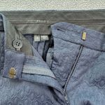 Theory Pants Womens 6 Navy Blue Textured Embossed Cropped Trousers MADE IN USA Photo 4