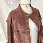 DG 2 Plus Size Early 2000's Witchy Whimsygoth Dark Brown Suede Leather Jacket 3X Photo 3
