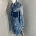 Thrill Blue Denim Long Sleeve Dress Photo 3