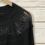 Free People Spring Valley Lace Trim Tunic Top - Black - Small Photo 4