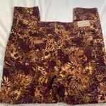 Seven7  High Rise Skinny Corduroy Pants Dark‎ Floral Print Fall Women's Size 18 Photo 4