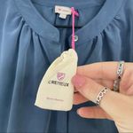 NEW Cremieux Blue Velvet Button Down Blouse Large Long Photo 8