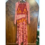 Free People  Tilda Maxi Wrap Dress in Femme Combo Long Sleeve Size Large L Photo 3