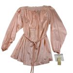 Vintage Val Mode Pink Nylon‎ Lace Trim Long Sleeve Robe Nightgown Medium Photo 0