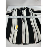 Jules & Leopold Womans M/M Black White 3/4 Button Up Long Sleeve Pullover Blouse Photo 5