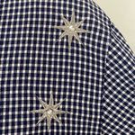 Vintage seersucker gingham bomber embroidered and embellished stars size 10 White Photo 7