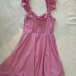 Francesca's Francesca‘s Ruffle Pink Mini Dress Photo 2