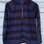 Eddie Bauer Eddie‎ Bauer Womens Multicolored Aztec Western Print 1/4 Zip Fleece Size Large Photo 0