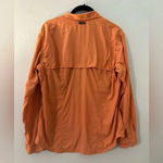 Columbia  Outdoor Button Down Long Sleeve Shirt Size Large Orange Fishing Photo 4