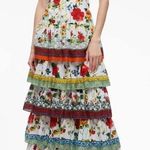 Alice + Olivia Valencia Floral Print Cotton Tiered Maxi Dress Size 0 Photo 0