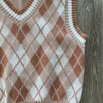 Urban Outfitters Y2k 2000s preppy Argyle academia sweater vest brown tan neutral medium new nwt Photo 3
