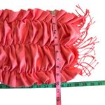 So Soft! Smocked Ruffled Coral Acrylic Scarf With Fringe Cashmere Feel Pink Photo 5