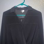 Divided  by H&M Black Sheer Wrap Blouse - Size 8 Photo 2