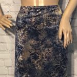 Vintage 1980s Von Mozart Velveteen Paisley Fern Print Pencil Skirt M Size M Photo 2