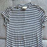 Enough about me gray & black striped T shirt dress Photo 2