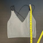 Free People  Gray Stretch V-Neck Strappy Crisscross Back Cami Cropped Top Size XS Photo 8