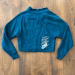 Nike Funnel Sportswear Sweatshirt Womens XS Crop Long Sleeve Half Zip BV4990-347 Photo 4