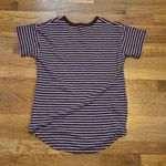 Madewell  Women XS Purple Brown Striped Short Sleeve Crewneck Cotton T-shirt Photo 5