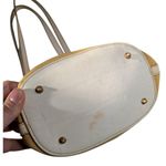 Dooney & Bourke Vtg 1990s Yellow Monogram Canvas Leather Trim Buckle Bucket Bag Photo 2