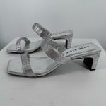 Anne Klein Jordyn Heeled Sandals in Silver Crystal size 10 Rhinestone Evening Photo 4