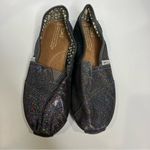 Toms  black with multicolor glitter flats slip on shoes women’s‎ size 7.5 casual Photo 2
