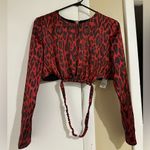 ZARA Red Cheetah Animal Print Cut Out Top NWOT Photo 8