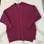 Free People Nightingale Open Front Knit Cardigan Sweater Women’s XS Magenta Pink Photo 1