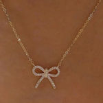 None Gorgeous gold bow necklace adjustable Photo 0