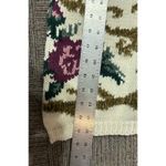 Vintage Floral Sweater Womens Medium Roses Vneck Cottage Core Teacher Heavy Knit Photo 5