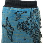 Unique Sweater Girl Novelty Print Fringe Skirt Size Medium with faux wrap Medium Photo 2