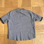 ZARA Gray Short Sleeve Mock Neck Knit Top w/ Black Trim, Sz XS/S Photo 1