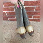 Acme Western Cowboy Boots Womens Size 8.5 M Gray Mid Calf High Heel Pull On USA Photo 4