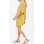 Topshop  Dress Womens Size US 4 UK 8 Yellow Stripe Drawstring Waist Shirt Photo 2