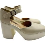 Free People Gwen Platform Mary Janes Moonlight White Chunky Heel Y2K Sz 40/9.5 Photo 0